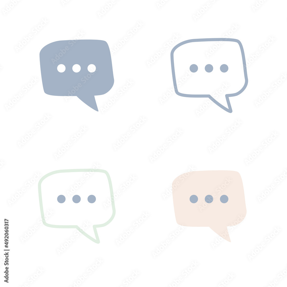 Comment speech bubble icons set Comment speech bubble icons set