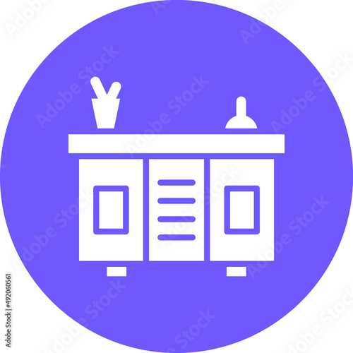 Counter Desk Icon Style