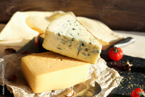 Blue cheese with copy space