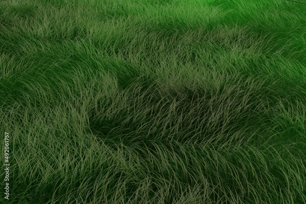 rendering of a 3d illustration of rough grass