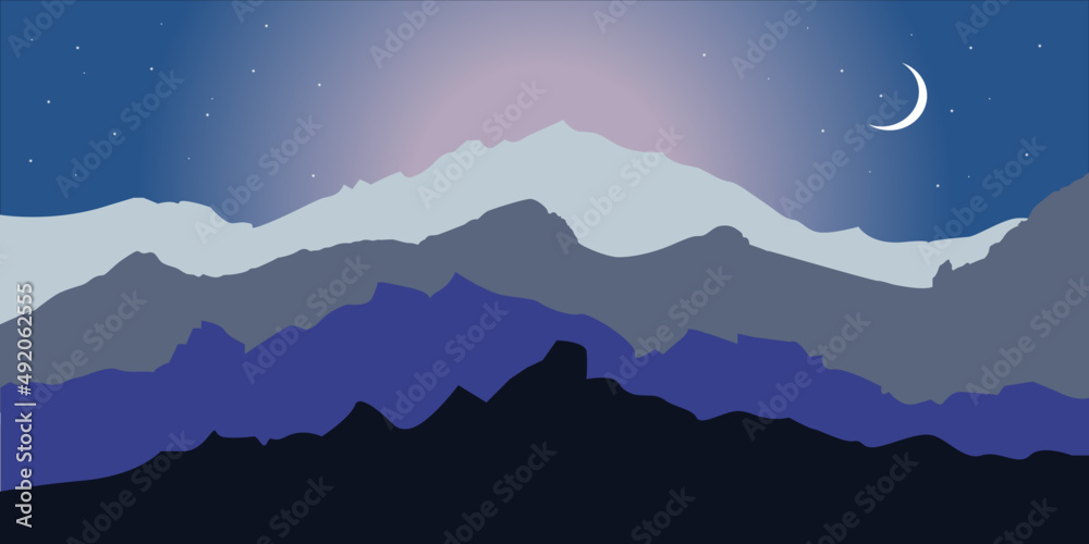 mountain, night, blue, gray, color, mountain, night, blue, gray, color,