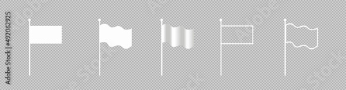 Silhouette set icon flag for decoration. Vector illustration.