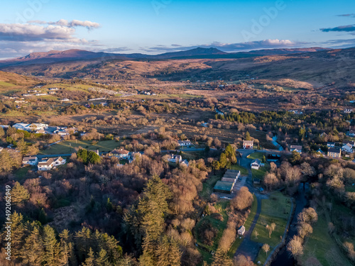 Aerial view of Glenties in County Donegal, Ireland