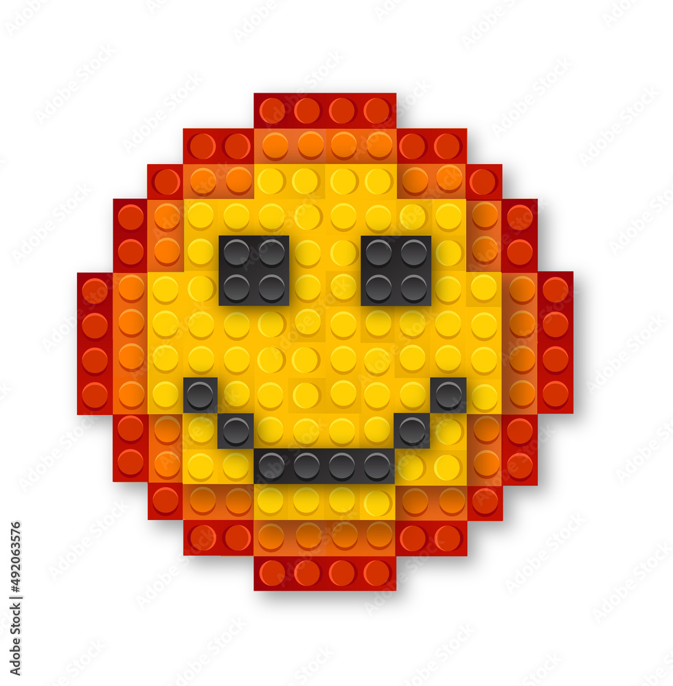 det er alt Drivkraft vaskepulver Happy emoji smiley face from LEGO blocks Stock-vektor | Adobe Stock