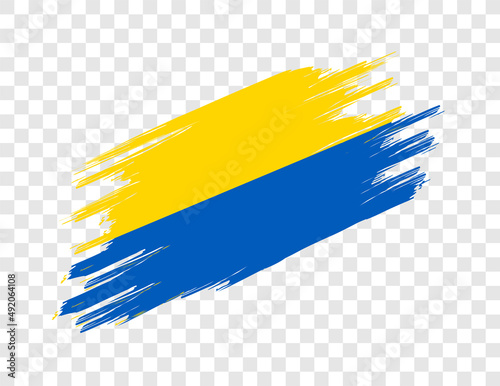 Patriotic Ukraine flag brush stroke effect background web site app UI design