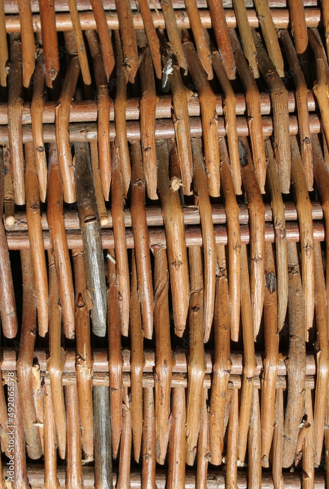 close up of woven wicker basket