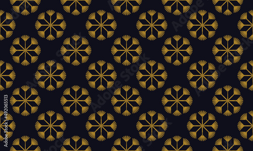 ฺBlack and yellow tribal seamless pattern. Traditional design for background, wallpaper, clothing, gift wrapping, carpet, tile, fabric, decoration, vector illustration, embroidery style. 