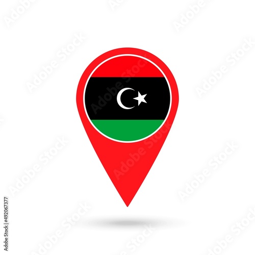 Map pointer with contry Libya. Libya flag. Vector illustration. Free Download Map pointer with contry Libya. Libya flag. Vector illustration. - GFXLoad