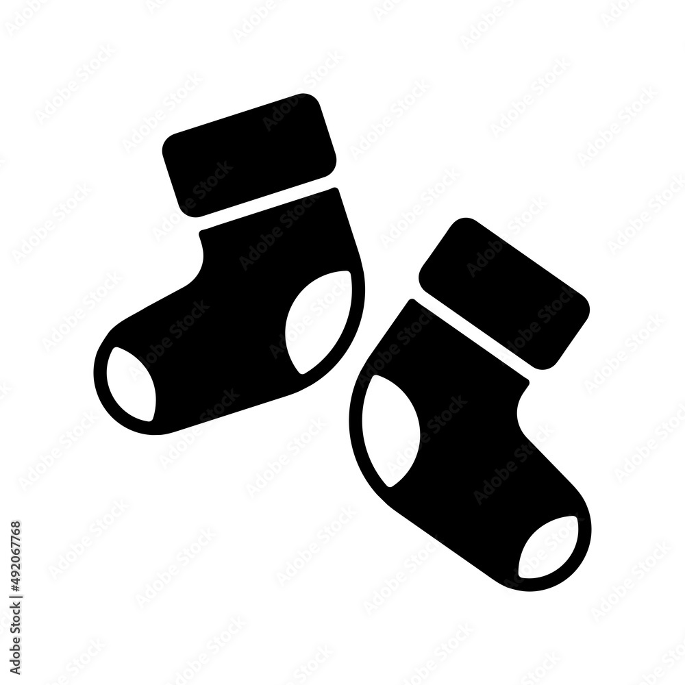 Baby socks bootees vector glyph icon Baby socks bootees vector glyph icon