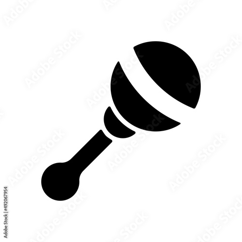 Baby rattle toy vector isolated glyph icon