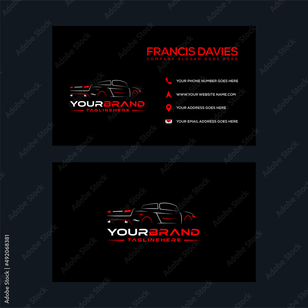 Professional car company business logo visiting card design Stock