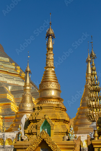 Shwedagon Pagoda  the most sacred Buddhist pagoda and religious site in Yangon  Myanmar  Burma