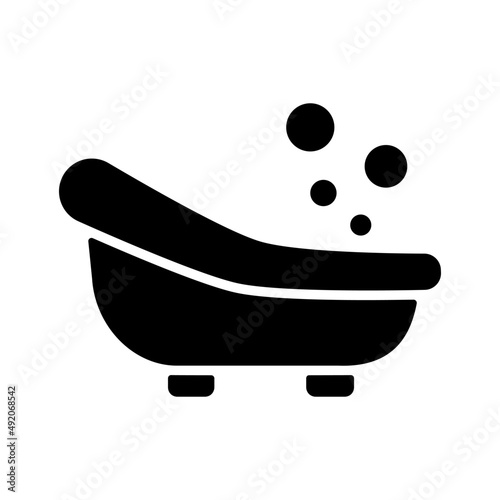 Cute litte baby bath vector glyph icon