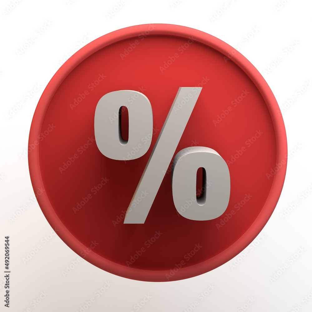 Shopping icon with discount symbol isolated on white background. App. 3D illustration. Shopping icon with discount symbol isolated on white background. App. 3D illustration.