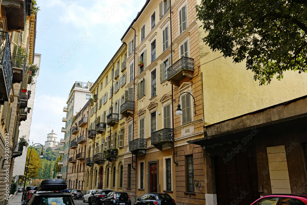 Turin Altstadt Häuser an der Via Cavour