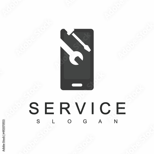 Mobile Phone Service Logo Design Template