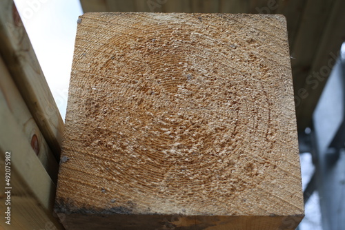 Close up untreated timber