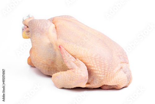 Fresh raw chicken isolated on white background.