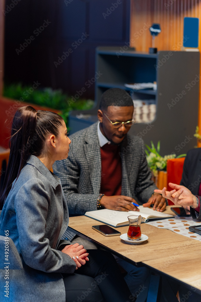 Having a conversation about the company plans Having a conversation about the company plans