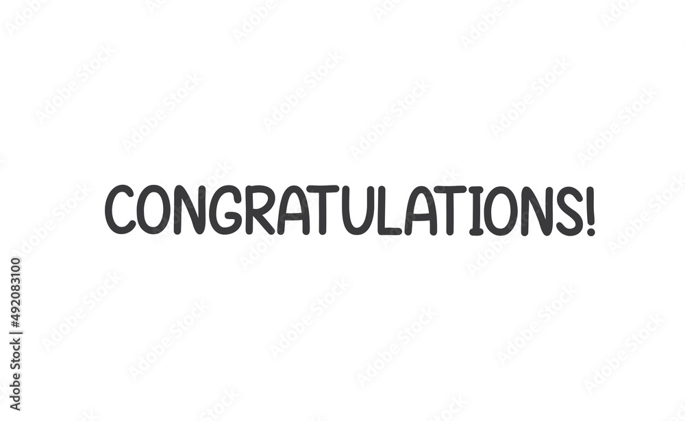 Congratulations vector lettering. Hand drawn style congrats message.