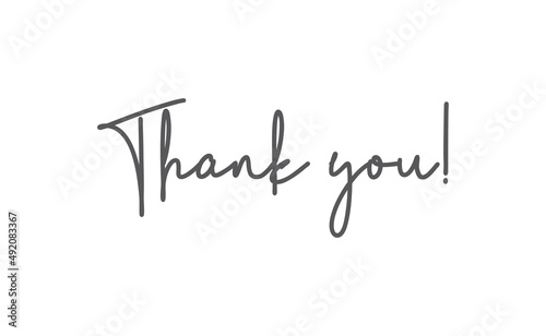 Thank you lettering vector design. Thanks message.