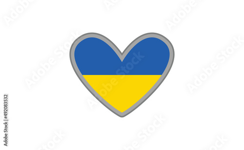 Ukraine flag inside a heart. Ukrainian symbol. Love.