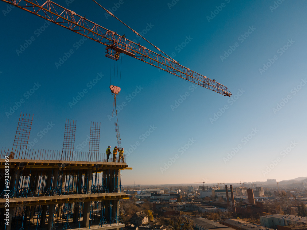 aerial view of construction site
