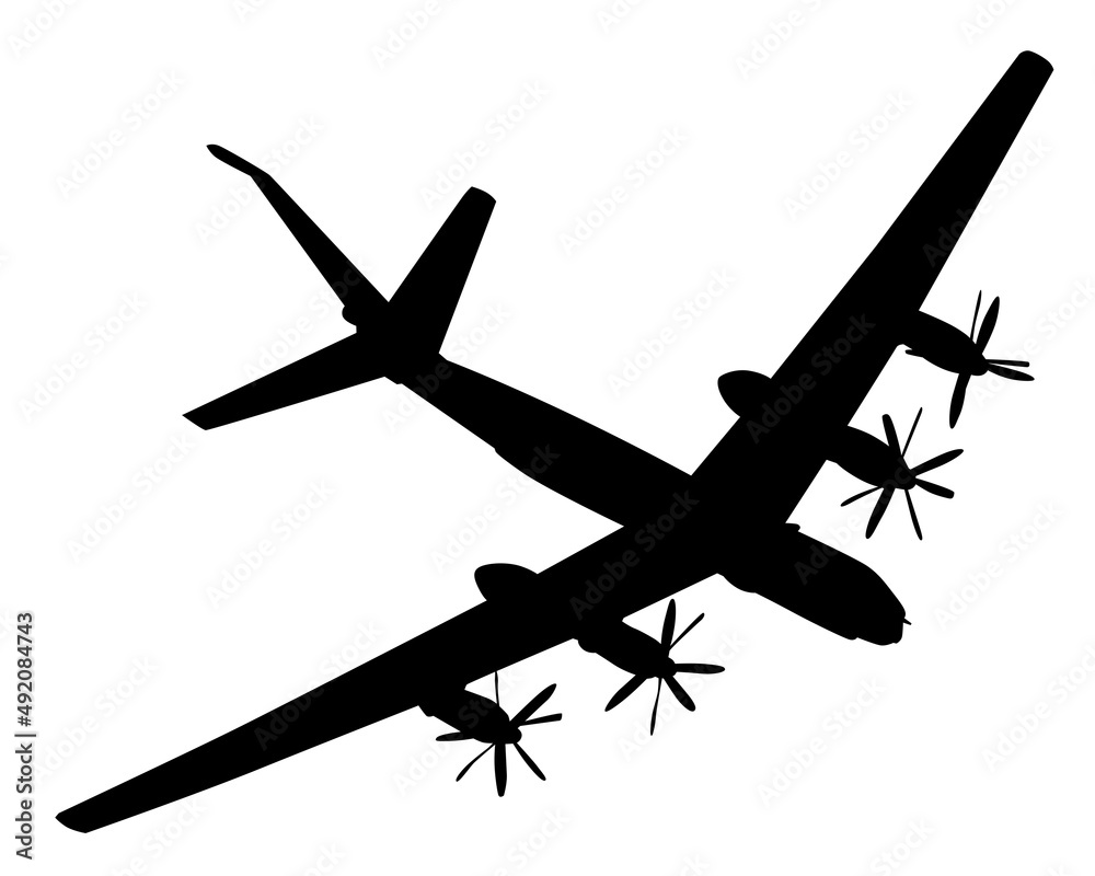Silhouettes of military aircraft on a white background