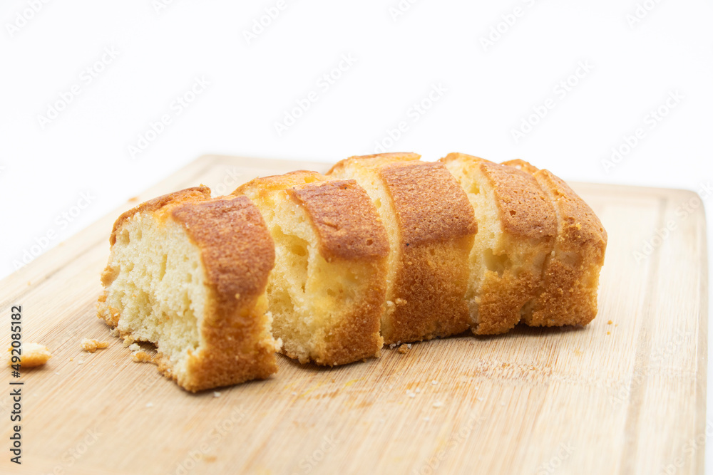 pound cake isolated on white background, front view pound cake isolated on white background, front view