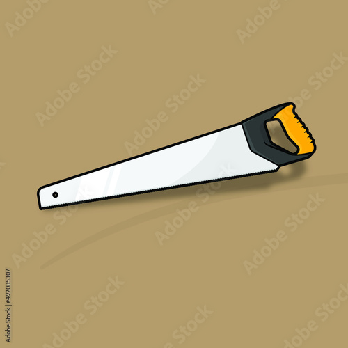 Carpenter handsaw in simple vector