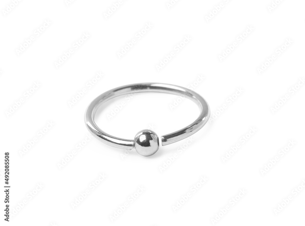 Piercing jewelry. Captive bead ring isolated on white Piercing jewelry. Captive bead ring isolated on white