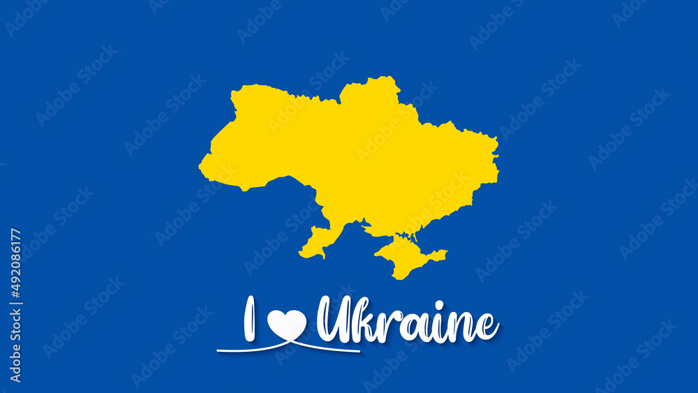 Ukraine Support Map with copy space. I love concept.