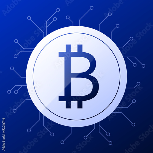 Bitcoin Cryptocurrency Flat Illustration