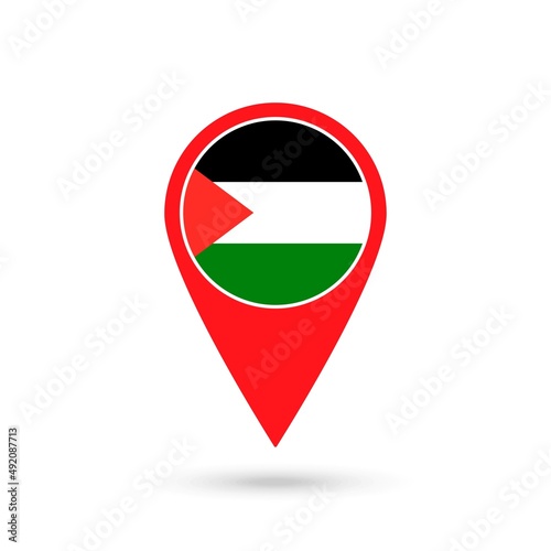 Free Download Map pointer with contry Palestine. Palestine flag. Vector illustration. - GFXLoad
