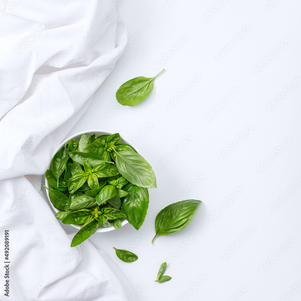 Obraz premium Organic basil leaves