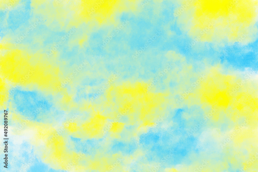 Yellow blue abstract watercolor background