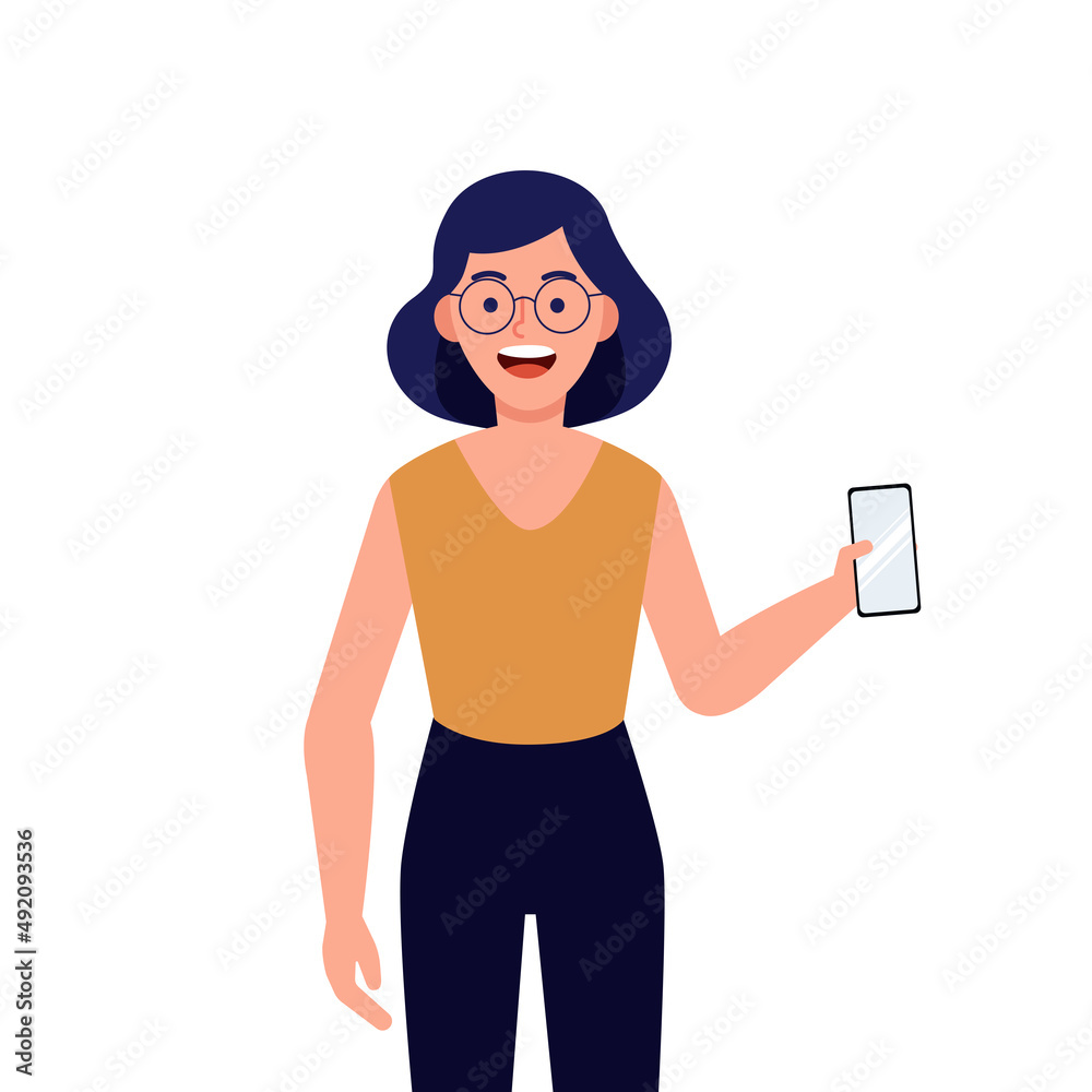 girl showing her phone
