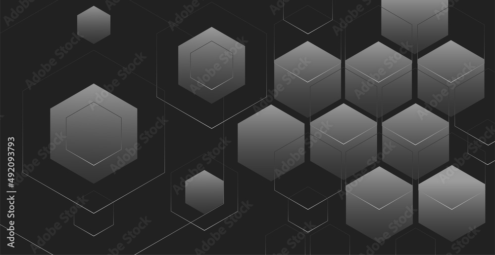 Abstract futuristic technologies. Abstract background with dynamic lines and hexagons. Abstract futuristic technologies. Abstract background with dynamic lines and hexagons.