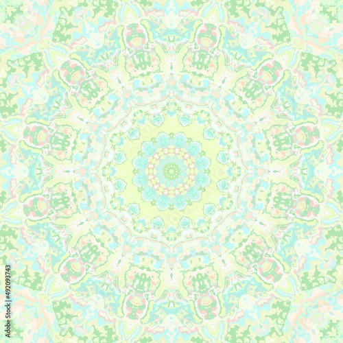 Groovy Trippy Boho Hippie Abstract Digital Symmetrical Mandala Art