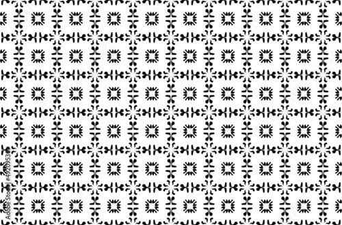 Vector monochrome seamless pattern, simple black &amp; white repeat geometric texture, endless mosaic background, retro style. Abstract ornamental backdrop. Design element for prints, decor, textile, 