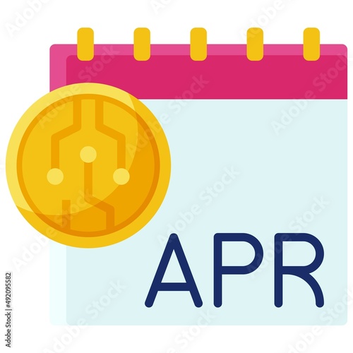 Annual percentage rate icon, DeFi related vector illustration