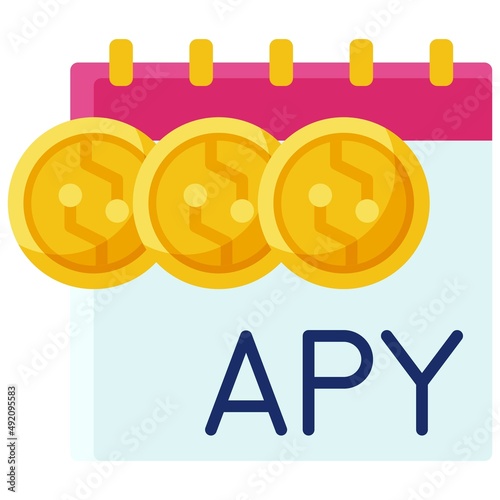 Annual percentage yield icon, DeFi related vector illustration