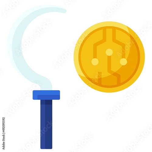 Yield farming icon, DeFi related vector illustration