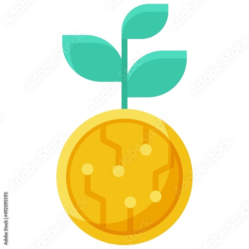 Investment icon, DeFi related vector illustration