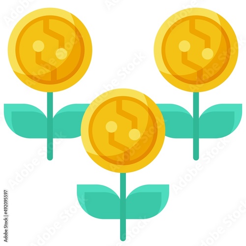 Yield farming icon, DeFi related vector illustration