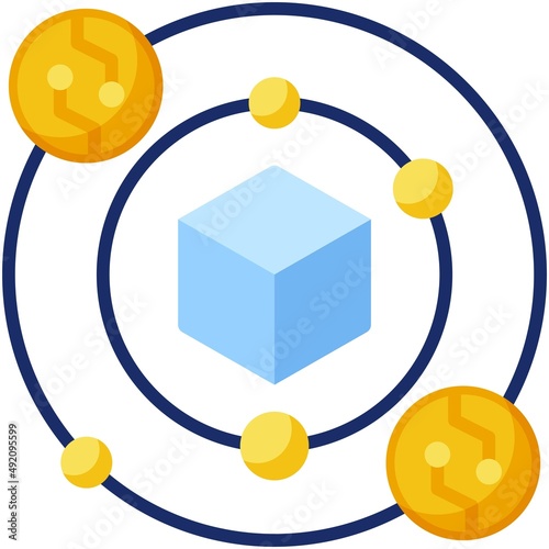Emission rate icon, DeFi related vector illustration