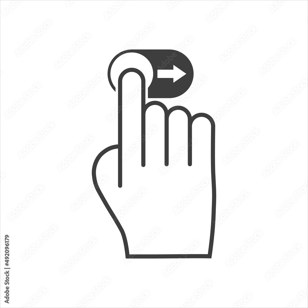 Simple gesture line icon. Stroke pictogram. Vector illustration isolated on a white background. Simple gesture line icon. Stroke pictogram. Vector illustration isolated on a white background.