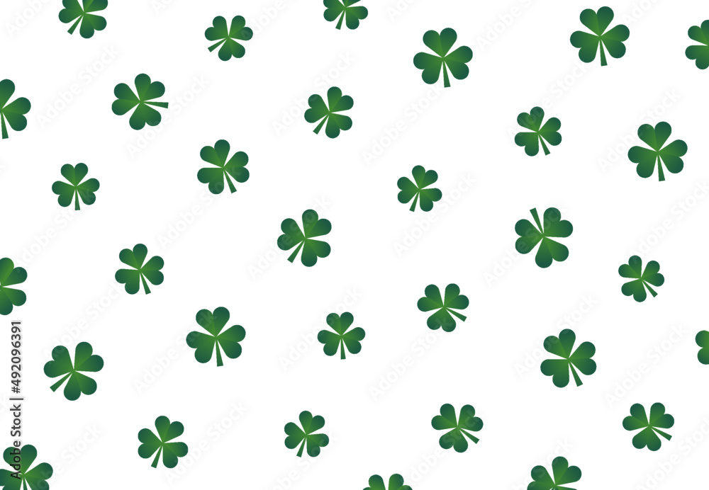 Clover vector seamless pattern for St. Patrick's Day. On white background. Shamrock illustrations. Clover vector seamless pattern for St. Patrick's Day. On white background. Shamrock illustrations.