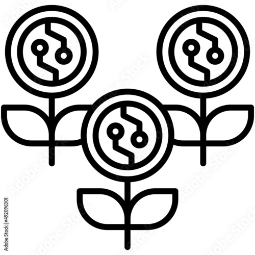 Yield farming icon, DeFi related vector illustration