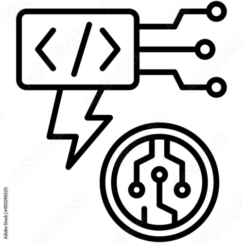 Flash loan attack icon, DeFi related vector illustration